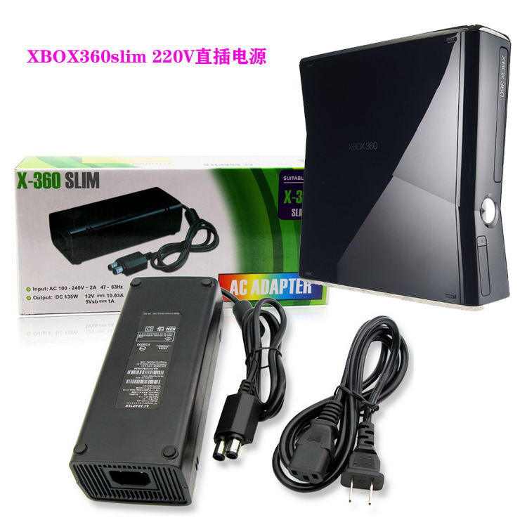 XBOX360SLIM host power charger firecow with power cord power adapter 100-240V