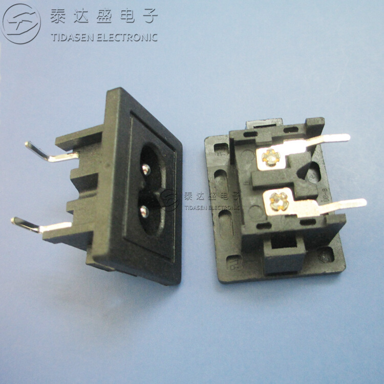 高弯脚31*24大8字电源座 实心全铜环保材料大面板8字插座DB-8P2