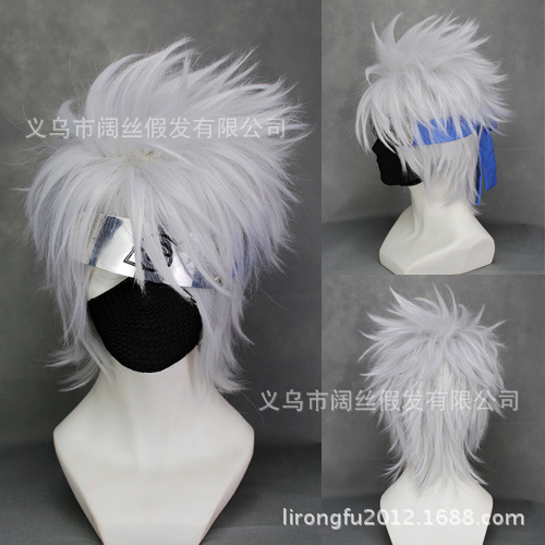 Wide Silk 201A Naruto Silver White Wig Flagwood Kakashi Animation cosplay Wig Wide Silk 201A Naruto Silver White Wig Flagwood Kakashi Animation cosplay Wig