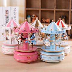 Carousel Music Box Cake Decoration Clock Spring Music Box Room Living Room Decoration Ornament Valentine's Day Gift