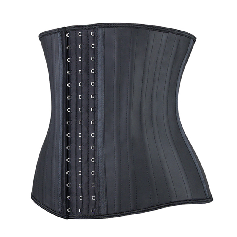 Cross-Border Glossy Latex Body Shaping Clothing Sports Belt 25 Steel Bone Rubber Abdominal Belt Latexwaisttraner