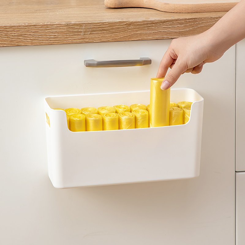 Punch-free Garbage Bag Storage Box Artifact Large Capacity Suitable Wall-mounted Kitchen Storage Basket Household Cabinet Door Hanging Basket Punch-free Garbage Bag Storage Box Artifact Large Capacity Suitable Wall-mounted Kitchen Storage Basket Household Cabinet Door Hanging Basket
