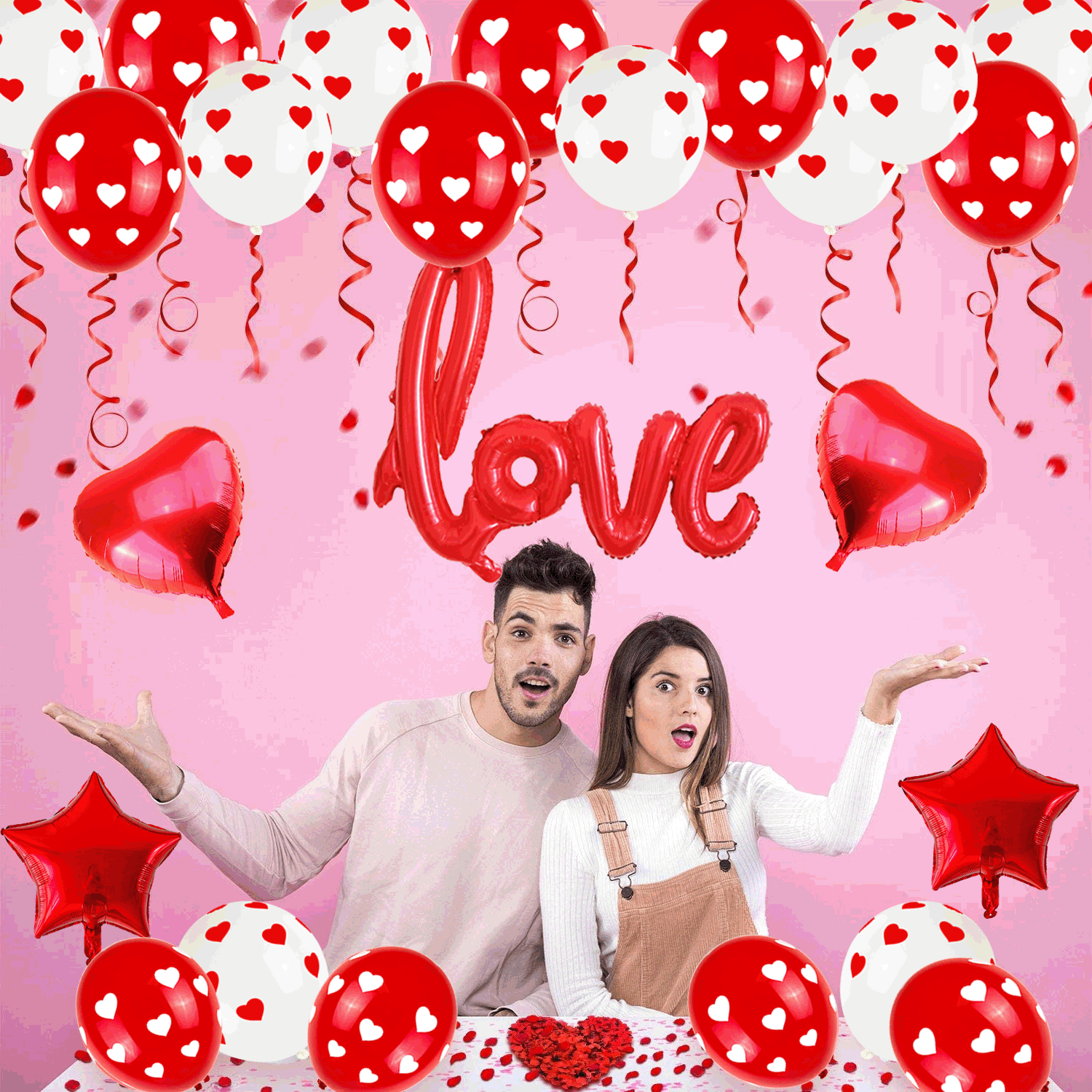 Globo de corazón rojo Día de San Valentín globo decoración de fiesta