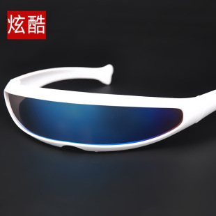 X-Men's Dazzling Color Sunglasses Laser Space Robot Siamese Mercury Lens Sunglasses for Men and Women