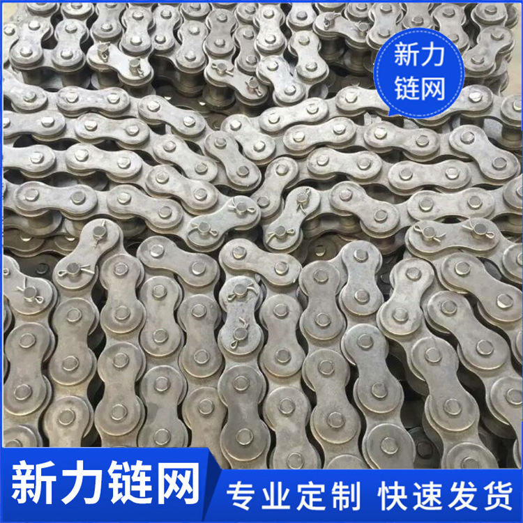 不锈钢16A滚子输送链304材质套筒链条双节距双排板式传动链条