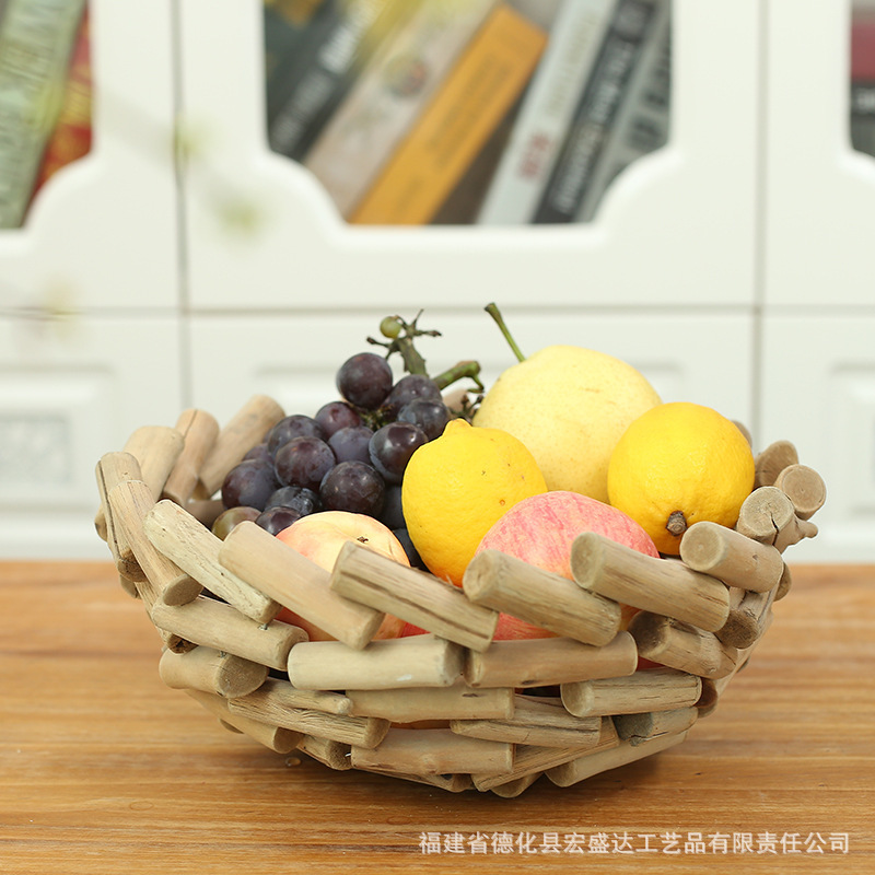 Driftwood handmade wooden fruit plate storage box candy plate home decoration company decorations wholesale