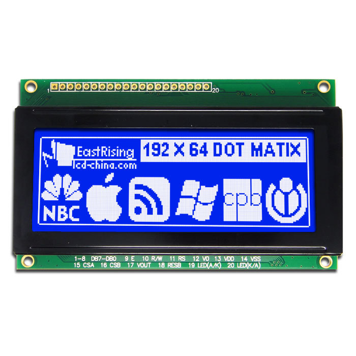 3.3寸LCD19264液晶屏/LCM192x64图形点阵液晶模块/蓝底白字