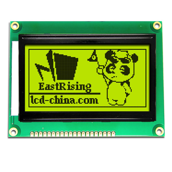 2.9寸128*64图形点阵，带汉字库，黄绿底黑字COB液晶模块