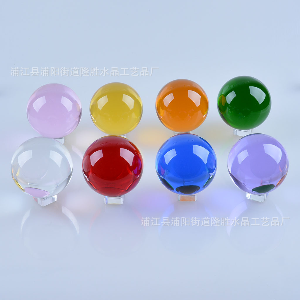 Bola de cristal colorida 50mm cristal K9 Bola 8 color artesanía decoración de escritorio al por mayor fuente de la fábrica bola de cristal