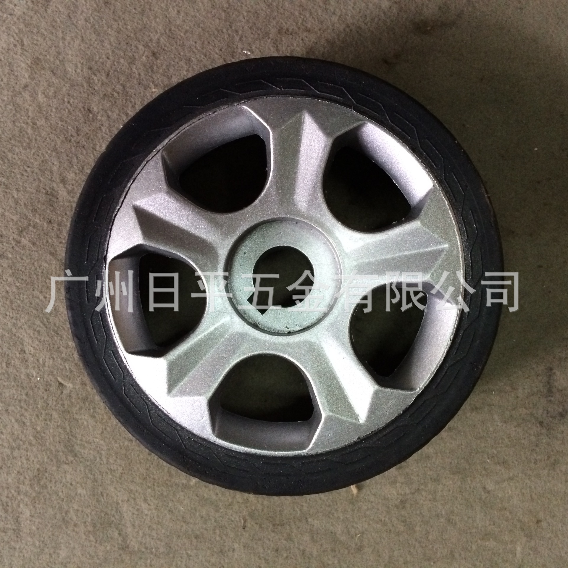 电动门轮子电动伸缩门轮子125mm铝芯橡胶机头轮18孔23孔耐磨损