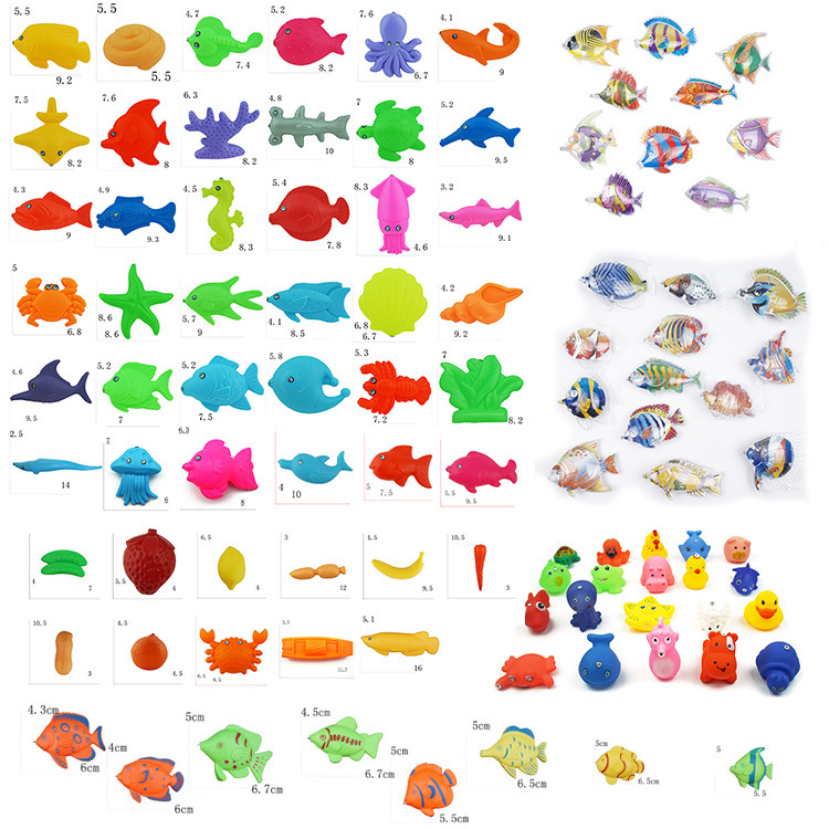 7108 Shuangbei Square children's fishing educational magnetic fishing toys bulk double-sided full floating magnetic strong wholesale
