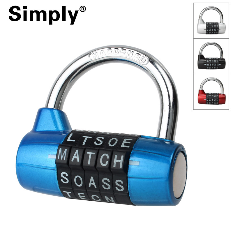 Letter lock password lock 5-digit LOGO gym locker door password padlock English letter password lock Letter lock password lock 5-digit LOGO gym locker door password padlock English letter password lock