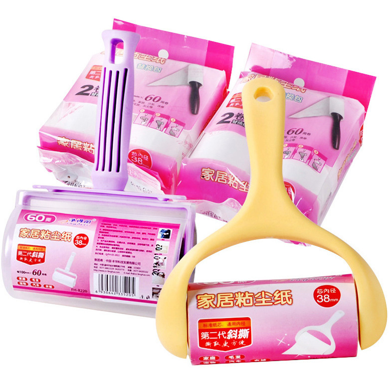 Jingdeli home sticky hair roller sticky dust removal roller brush hair removal roller with 2 generation oblique tear paper core