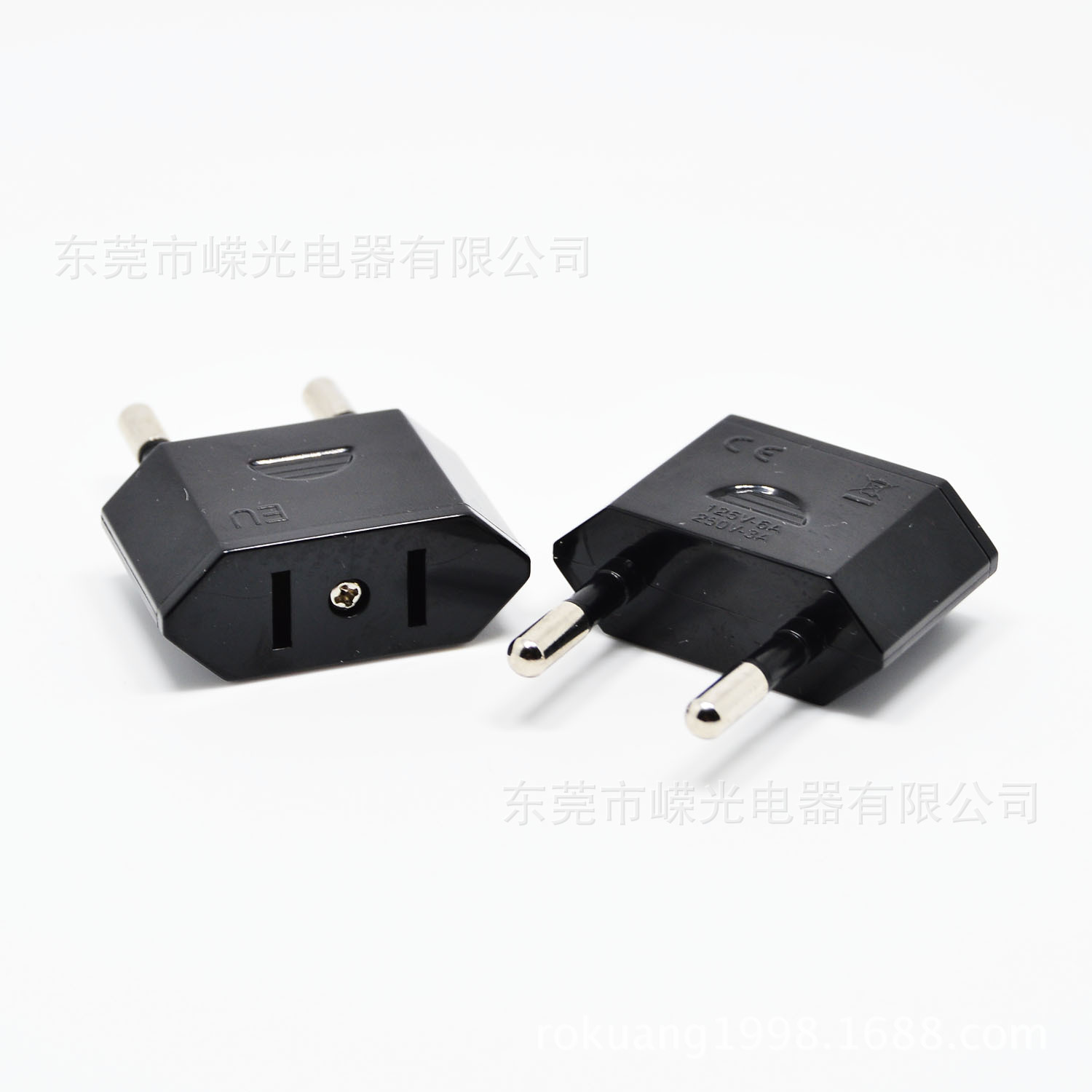 9619-1  双扁插座转两圆插头 美国极性插头转换器 实心铜脚