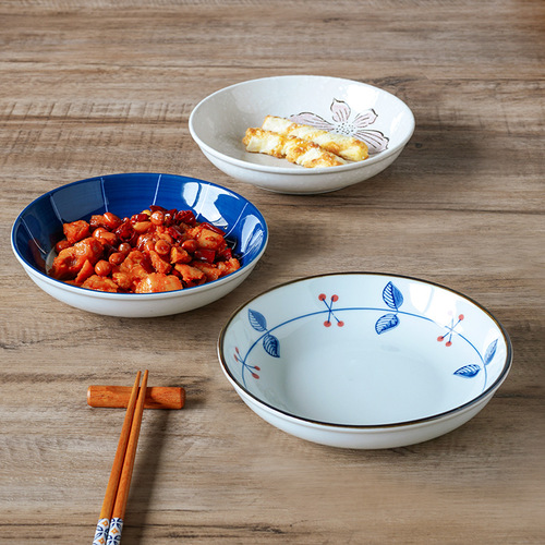Nishida Muyu deep round dish collection Japanese ceramic tableware dish home small plate fruit plate dinner plate
