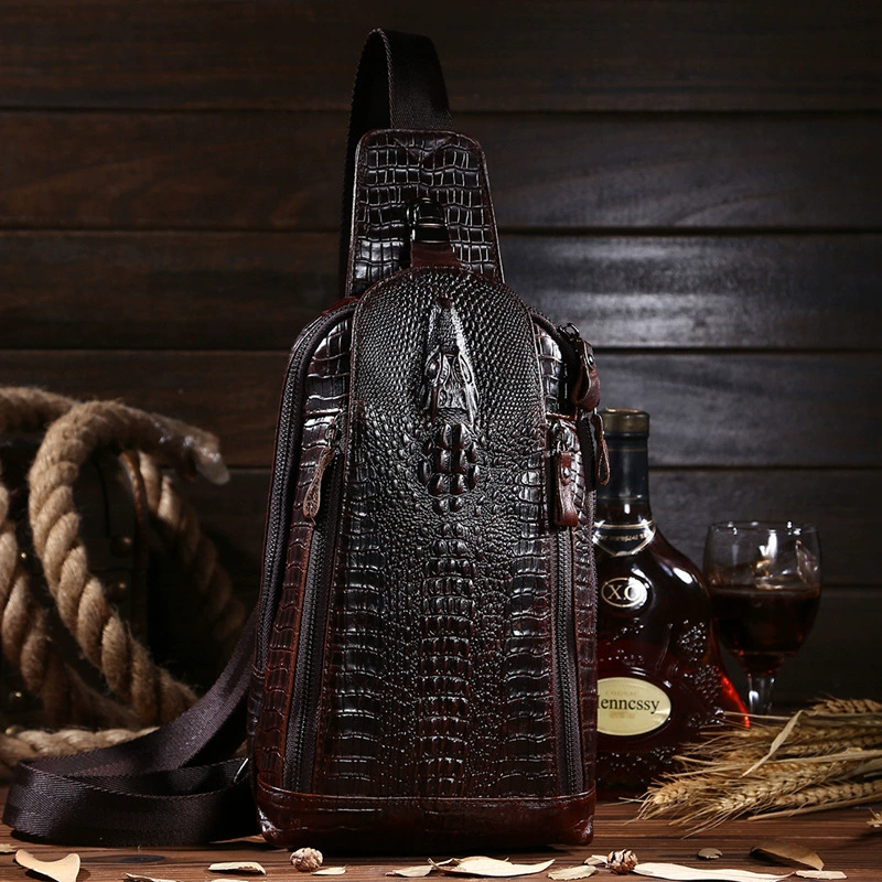 Кожаная сумка-ключница, прямые продажи завода, рисунок крокодила, натуральная кожа