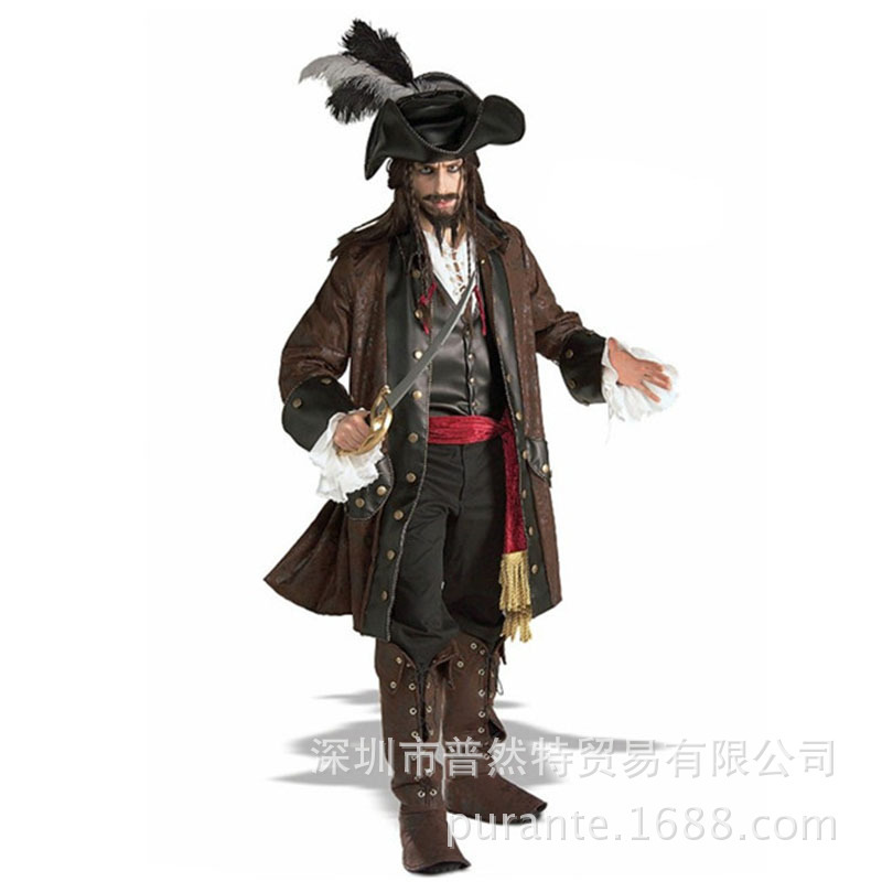Halloween Men's Cosplay Pirates Costume Pirates of the Caribbean Costume Men's Pirate Costume Uniform Temptation Halloween Men's Cosplay Pirates Costume Pirates of the Caribbean Costume Men's Pirate Costume Uniform Temptation