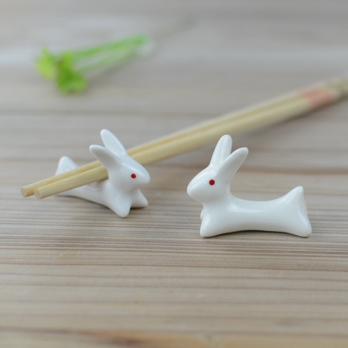 Rabbit ceramic chopstick holder zakka tableware chopstick holder chopstick pillow manufacturer wholesale pen holder