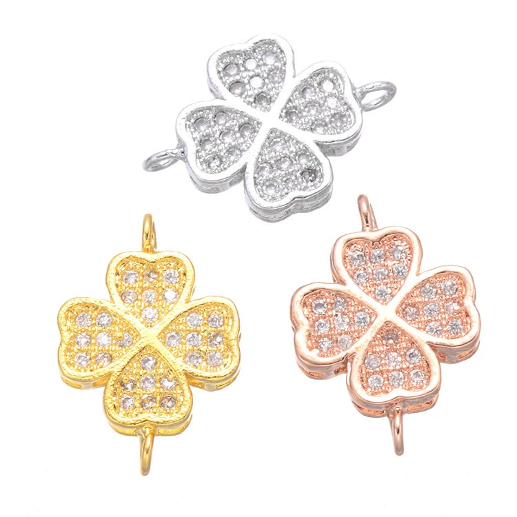 Юр-я Copper аксессуар, подвеска, ожерелье, микрокристаллы, четырехлистный клевер