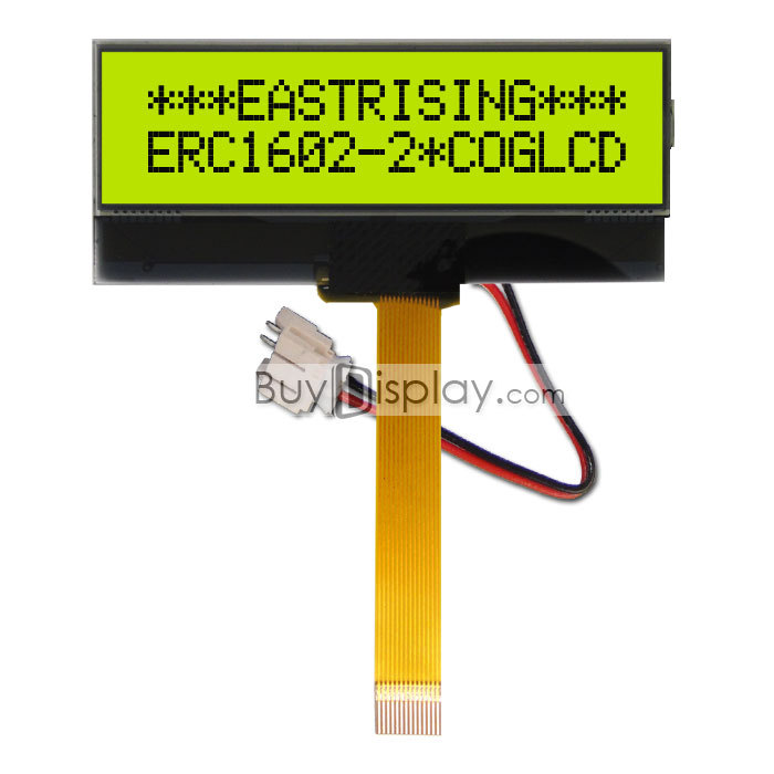 超薄型LCD1602/16x2单色字符型LCD液晶显示COG模块/黄绿底蓝黑字