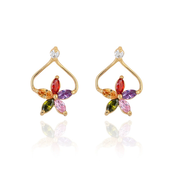 Аксессуары, серьги, платиновый цирконий, корейский стиль, оптом, 18 карат