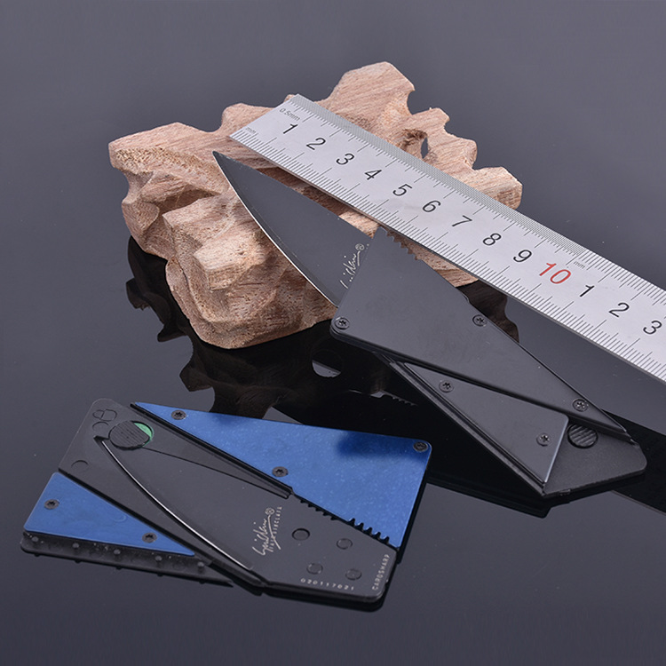 供应二代卡片刀不绣钢信用卡片刀加钢扳迷你折叠小刀救生卡片刀