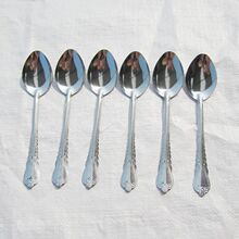 不锈钢圆头小勺茶勺咖啡勺 机抛水抛西餐具加厚调羹饭店批发餐具