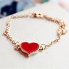 Fresh white accessory, bracelet heart-shaped, Korean style, four-leaf clover, wholesale