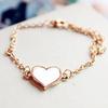 Fresh white accessory, bracelet heart-shaped, Korean style, four-leaf clover, wholesale