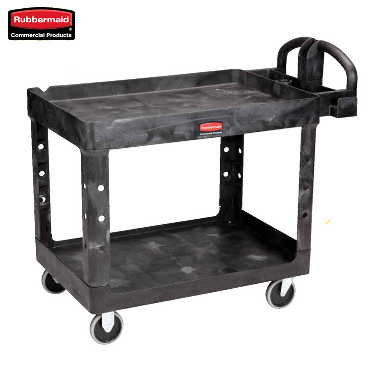 【现货】乐柏美Rubbermaid双层重型工业推车工具车工作台4520