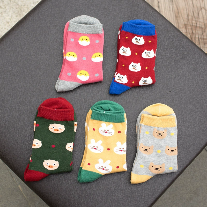 Мультяшные трендовые knee socks, до середины икр, оптом