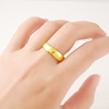 Glossy brass ring suitable for men and women, simple and elegant design, 24 carat