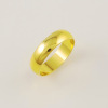 Glossy brass ring suitable for men and women, simple and elegant design, 24 carat