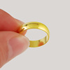 Glossy brass ring suitable for men and women, simple and elegant design, 24 carat