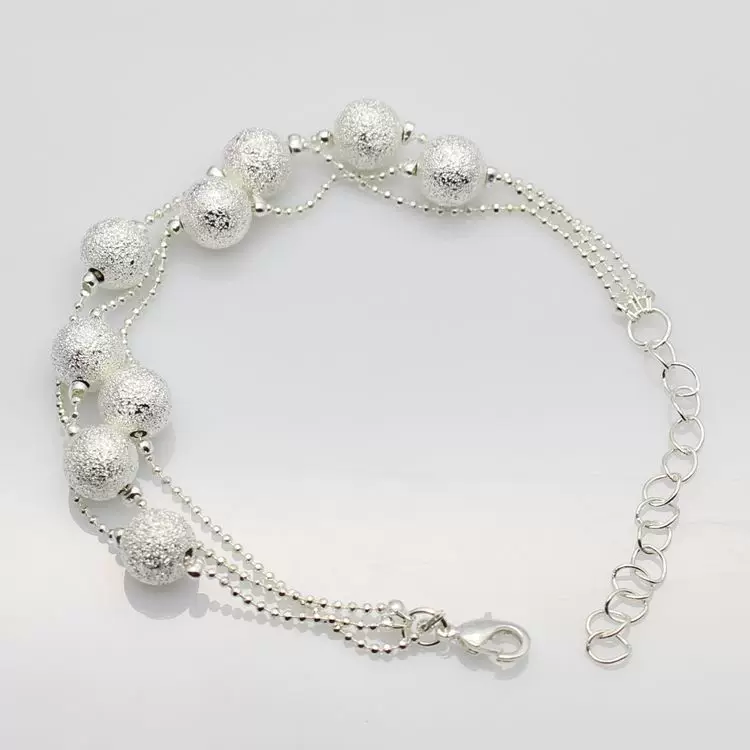 Silver silver bracelet, matte jewelry, wholesale