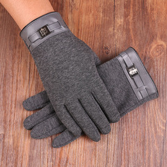 Thermal gloves for men, outdoor cycling, driving, lined, thick, non-fluff, touch screen, cold-resistant, autumn and winter gloves