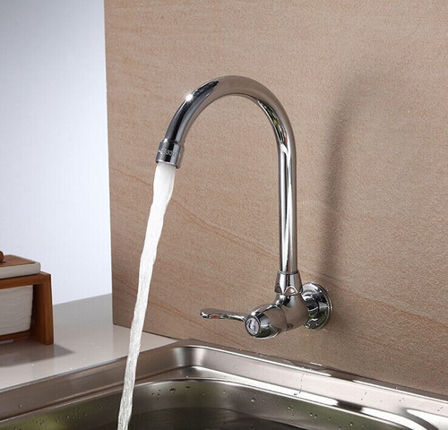 Morning Dew horizontal wall-mounted single cold sink faucet 4-minute quick-open faucet balcony laundry pool faucet