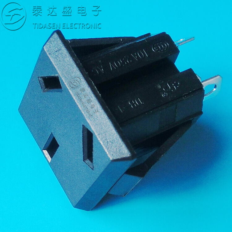 27*27三孔全铜安全AC电源插座 中式三孔过认证AC母插座DB-14-M-1