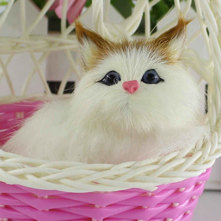 Реалистичная игрушка, подвесная корзина, кошка, китайский стиль, белый кролик, подарок на день рождения