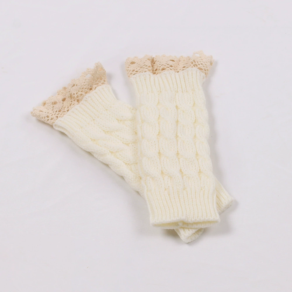 Перчатки-W lace краевые без пальцев из шерсти с акриловой вязкой One-Size, японский/корейский стиль