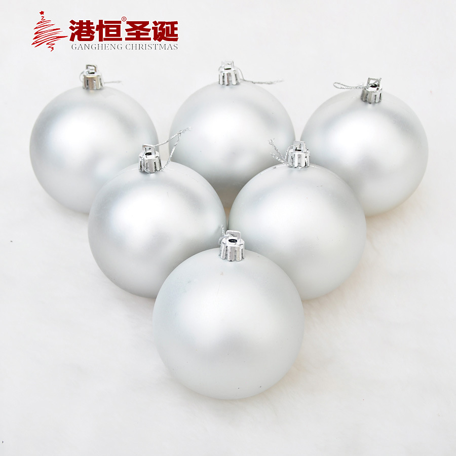 Bola de Navidad de plástico galvanizado suministros de decoración de Navidad árbol de Navidad colgante 4 cm6cm8cm Plata Mate BOLA DE Navidad