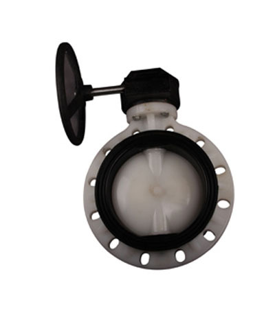 PPH蜗轮塑胶蝶阀美标D371X法兰蝶阀常温低压手动对夹式蝶阀双向