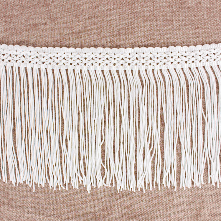 源头厂家生产窗帘花边流苏龙须家纺装饰床罩桌布涤纶线立体流苏