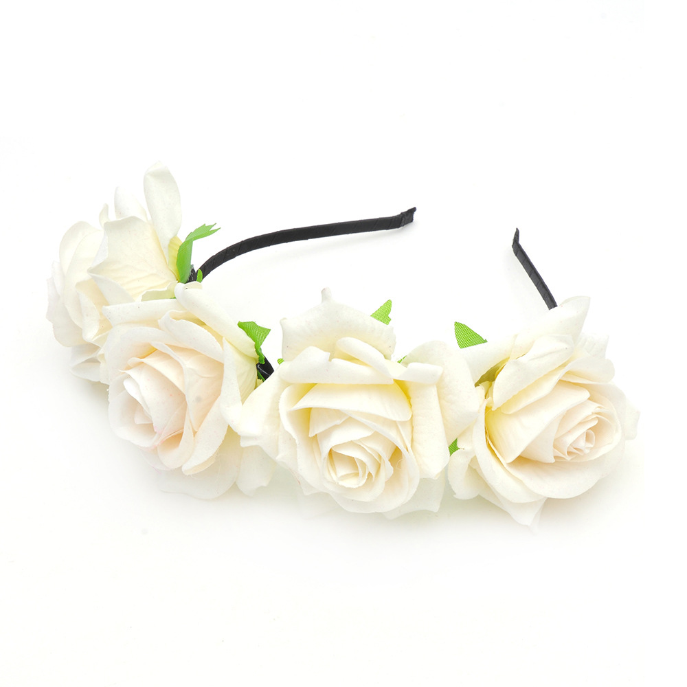 Du Xiang joyería 7cm franela Rosa flor artificial diadema Garland tocado flor eterna horquilla accesorios para el cabello
