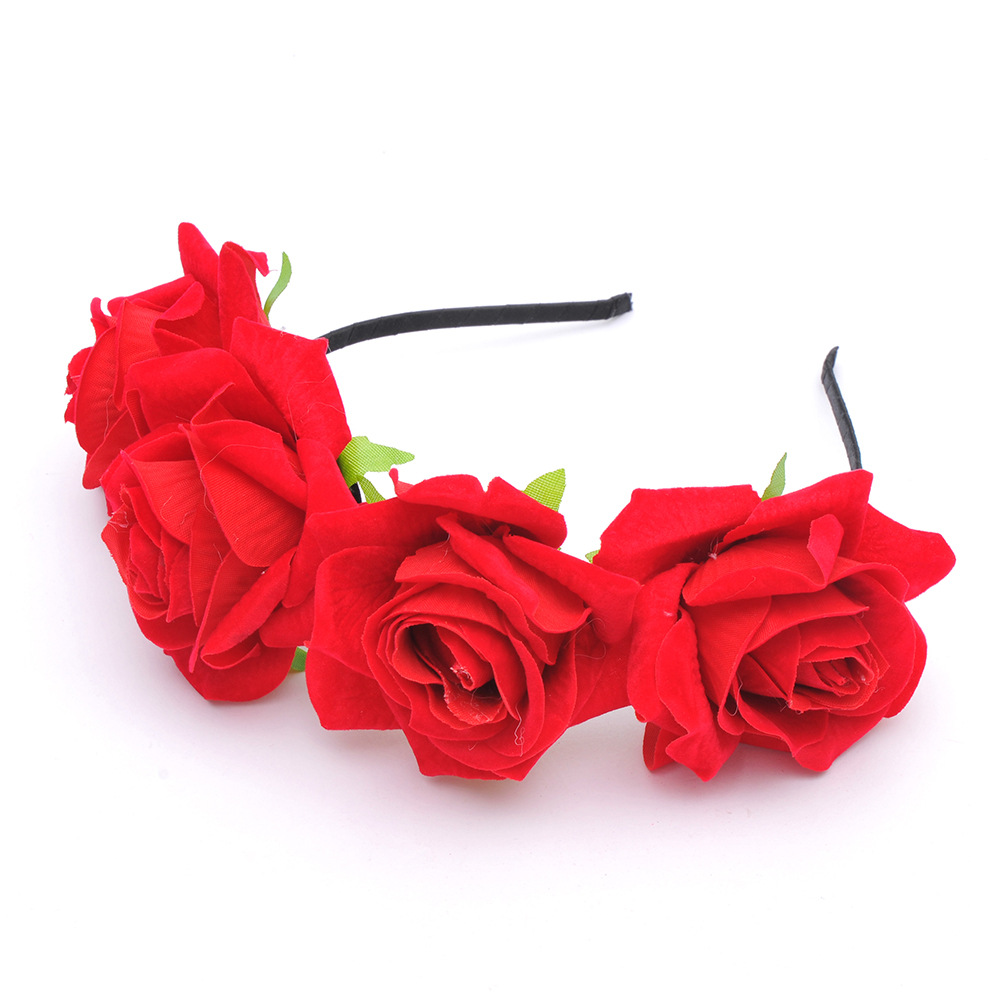 Du Xiang joyería 7cm franela Rosa flor artificial diadema Garland tocado flor eterna horquilla accesorios para el cabello