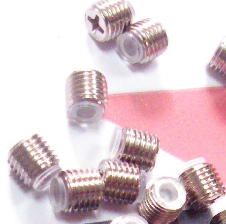 8*8十字带孔机米,带胶头机米螺丝,8*8十字槽塞软胶头紧定螺丝