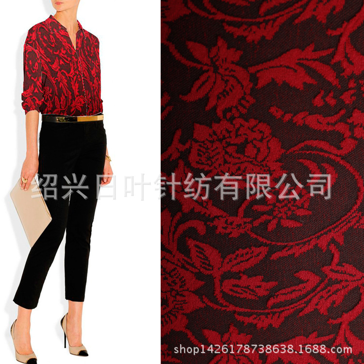 新款厂家直供提花面料提花全涤面料提花布提花面料时装提花弹力