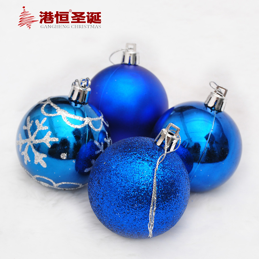 6cm pintado BOLA DE Navidad 4 Pack decoración del árbol de Navidad oro rosa brillante pintado BOLA DE Navidad de plástico mezclado