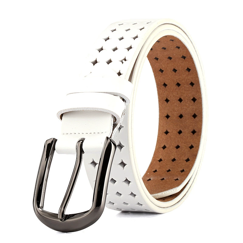 Fashionable leather belt for leisure, universal trousers, city style, genuine leather, wholesale