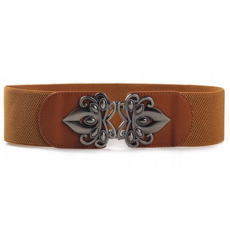 Vestido a juego de las mujeres de moda de la cintura ancha sello elástico cinturón elástico todo partido de las mujeres cinturón ancho decoración al por mayor